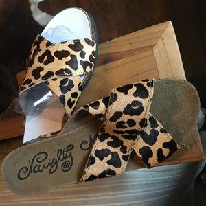 Leopard Hair-On Slide Sandal